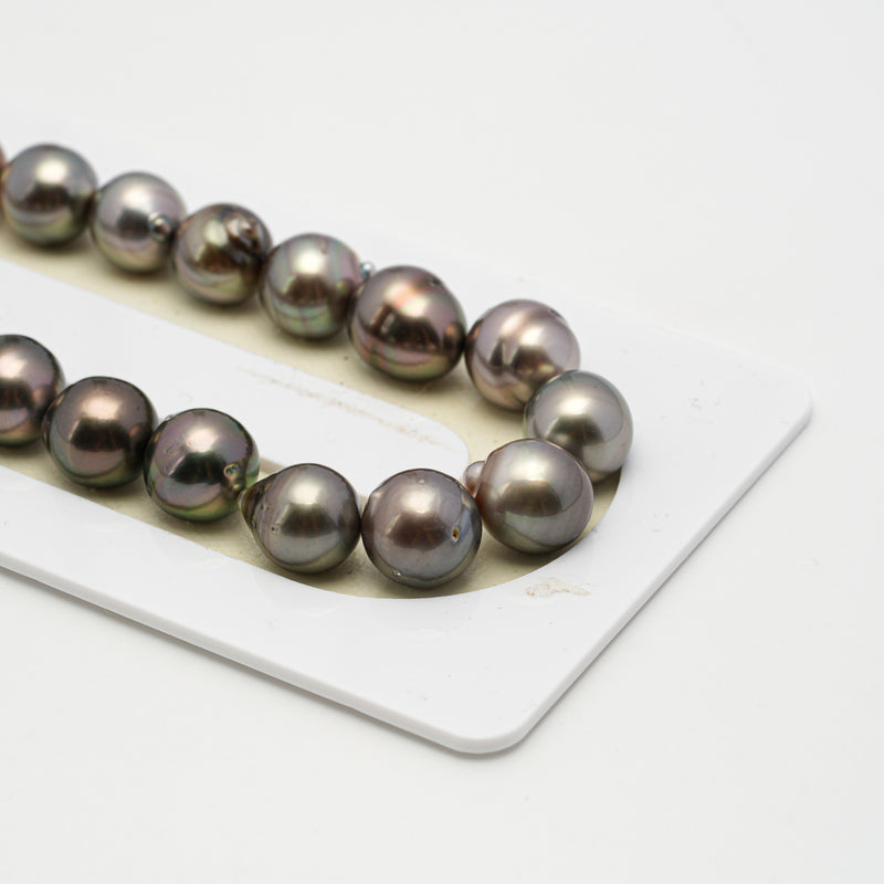 42pcs Brown 8-10mm - CL/SB AA/AAA Quality Tahitian Pearl Necklace NL1521 THMIX2