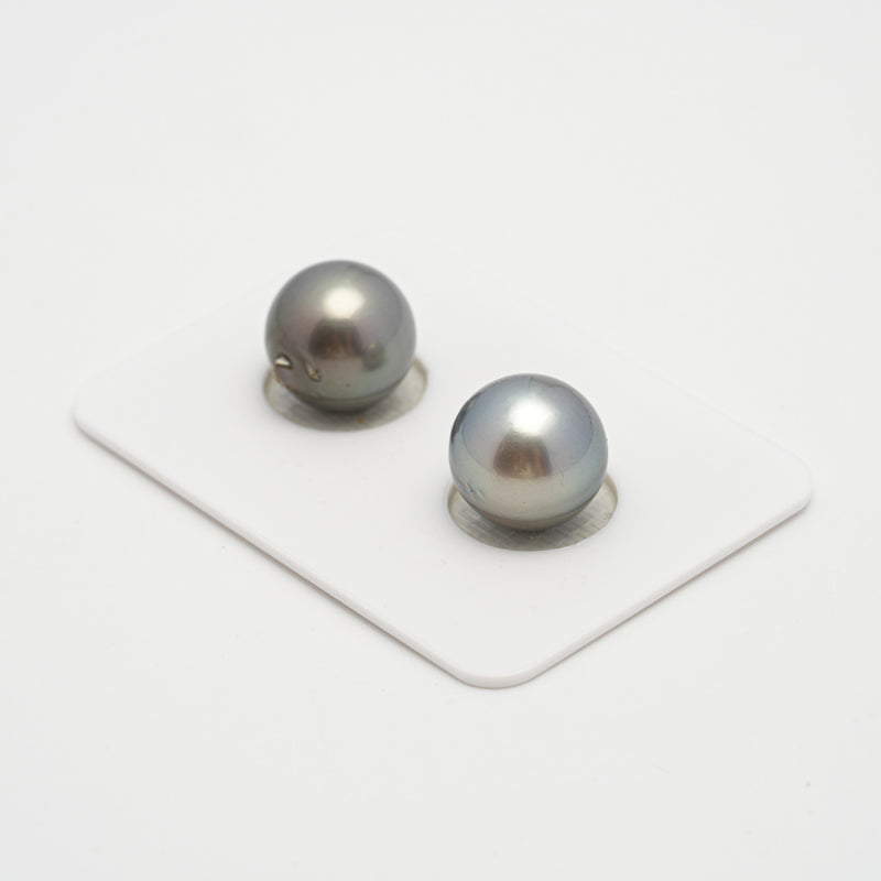 2pcs Gray 11.5mm - SR/NR AAA/AA Quality Tahitian Pearl Pair ER1527 THMIX2.6