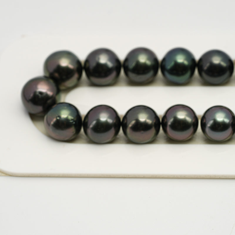 41pcs "High Luster" Dark Purple 8-11mm - SR/NR AAA Quality Tahitian Pearl Necklace NL1537 OR6