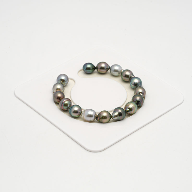 16pcs Green Mix 9-10mm - CL/SB AAA/AA Quality Tahitian Pearl Bracelet BR2209 HL3