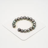 18pcs "High Luster" Green Cherry 9-10mm - SR/NR AAA/AA Quality Tahitian Pearl Bracelet BR2212 OR10