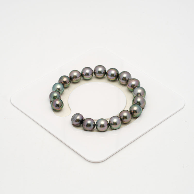 18pcs "High Luster" Green Cherry 9-10mm - SR/NR AAA/AA Quality Tahitian Pearl Bracelet BR2212 OR10