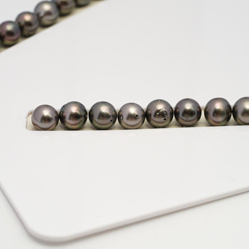 49pcs Brown 8-10mm - SR/NR AA/A Quality Tahitian Pearl Drilled Necklace NL1586 CMP4