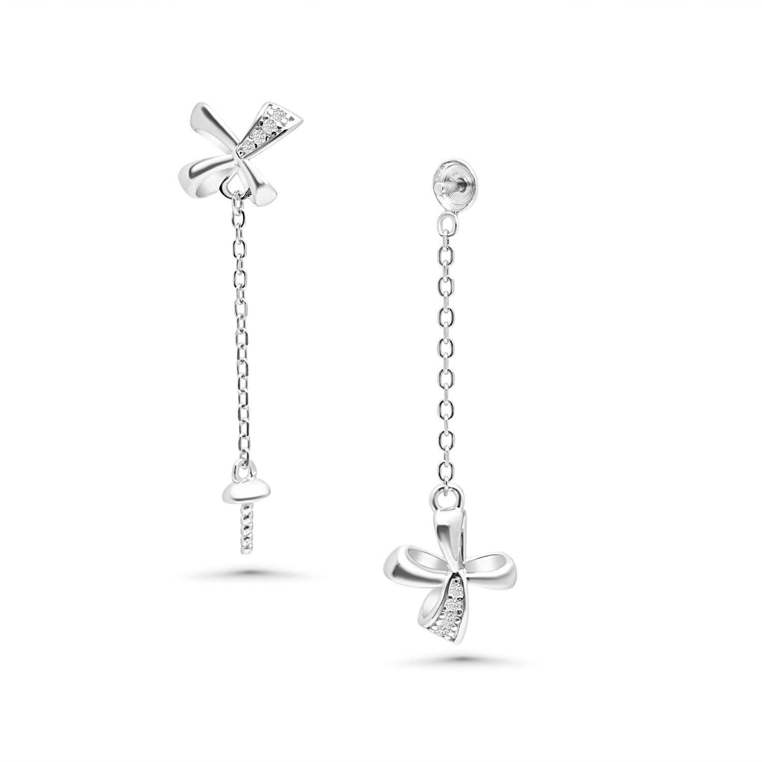 Dangle Earring Bails 925 Silver for Pearl SC424