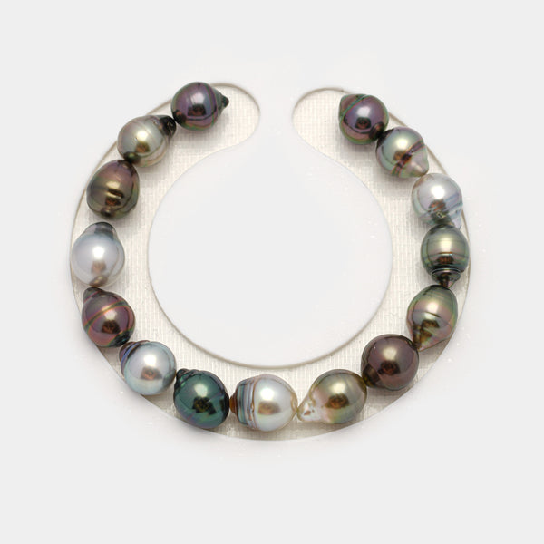 15pcs "High Luster" Multicolor 9-10mm - CL/SB AAA/AA Quality Tahitian Pearl Bracelet BR2124 THMIX1