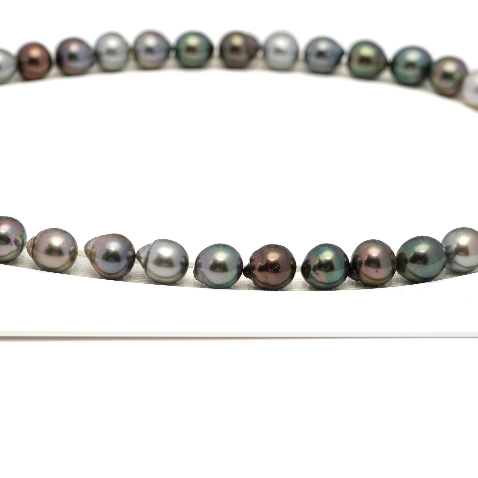 42pcs "High Luster" Multicolor 8-10mm - SB AAA/AA Quality Tahitian Pearl Necklace NL1671 HL4