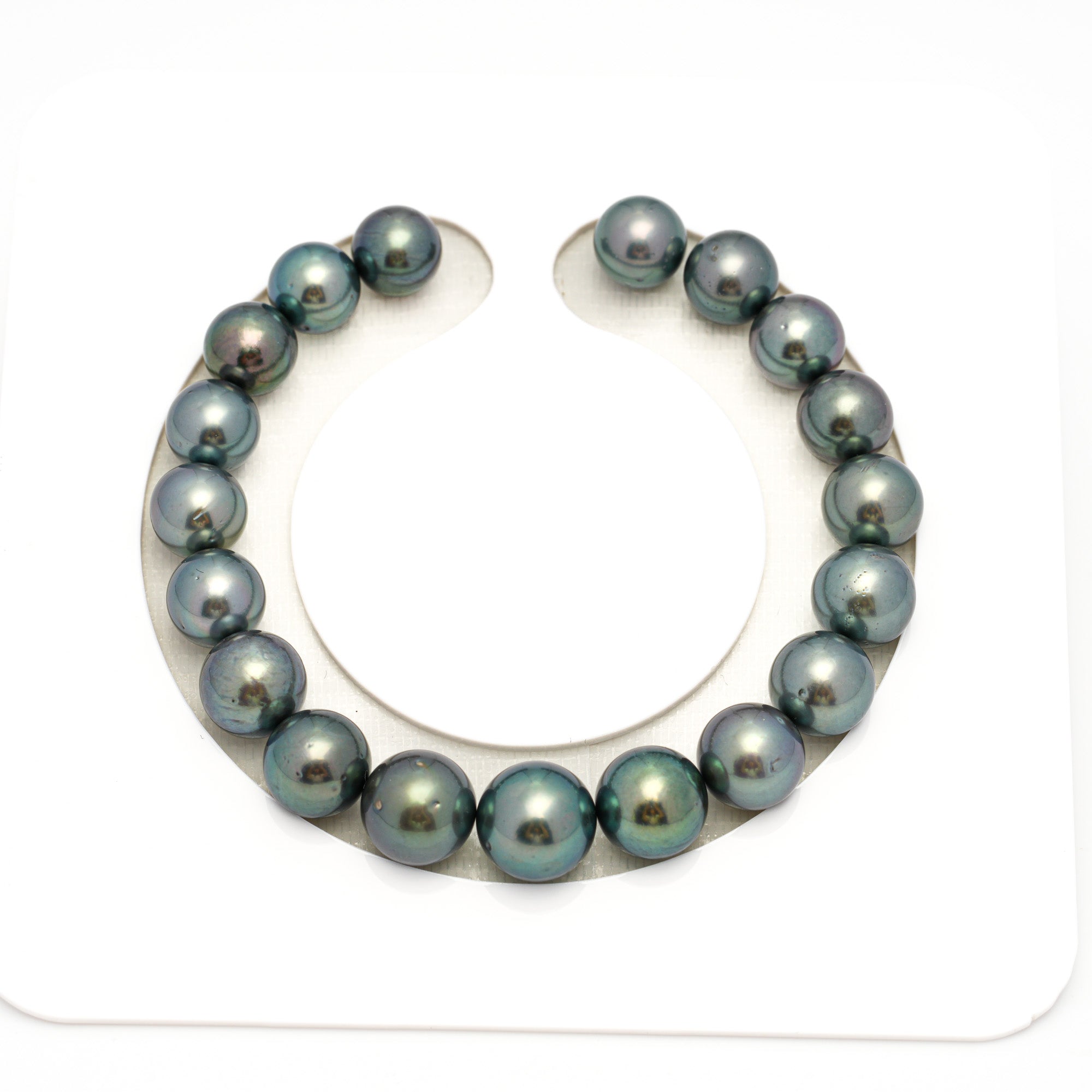 19pcs Blue Green 8-10mm - SR AAA/AA Quality Tahitian Pearl Bracelet BR2350 OR7