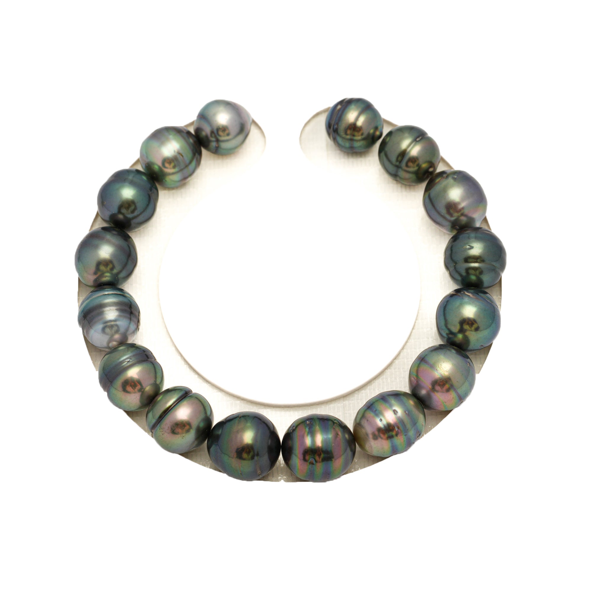 16pcs Green Mix 9-11mm - CL AAA/AA Quality Tahitian Pearl Bracelet BR2353 CMP9