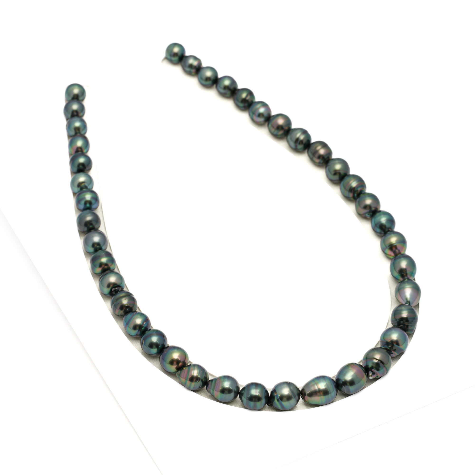 40pcs Green 8-11mm - CL/SB AAA/AA Quality Tahitian Pearl Necklace NL1722 TH5