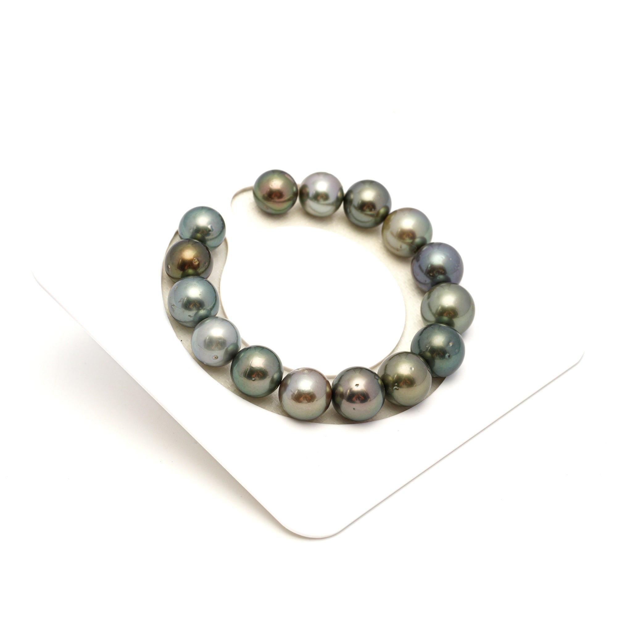 15pcs Multicolor 10-12mm - RSR AA/A Quality Tahitian Pearl Bracelet BR2383 OR12