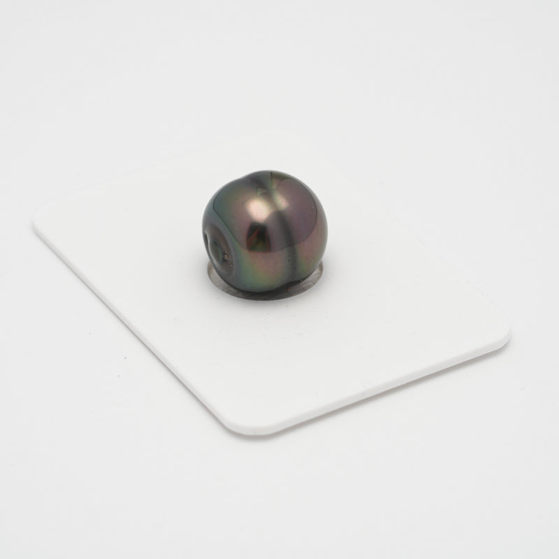 1pcs "High Luster" Green 12.9mm - CL AAA/AA Quality Tahitian Pearl Single LP1862