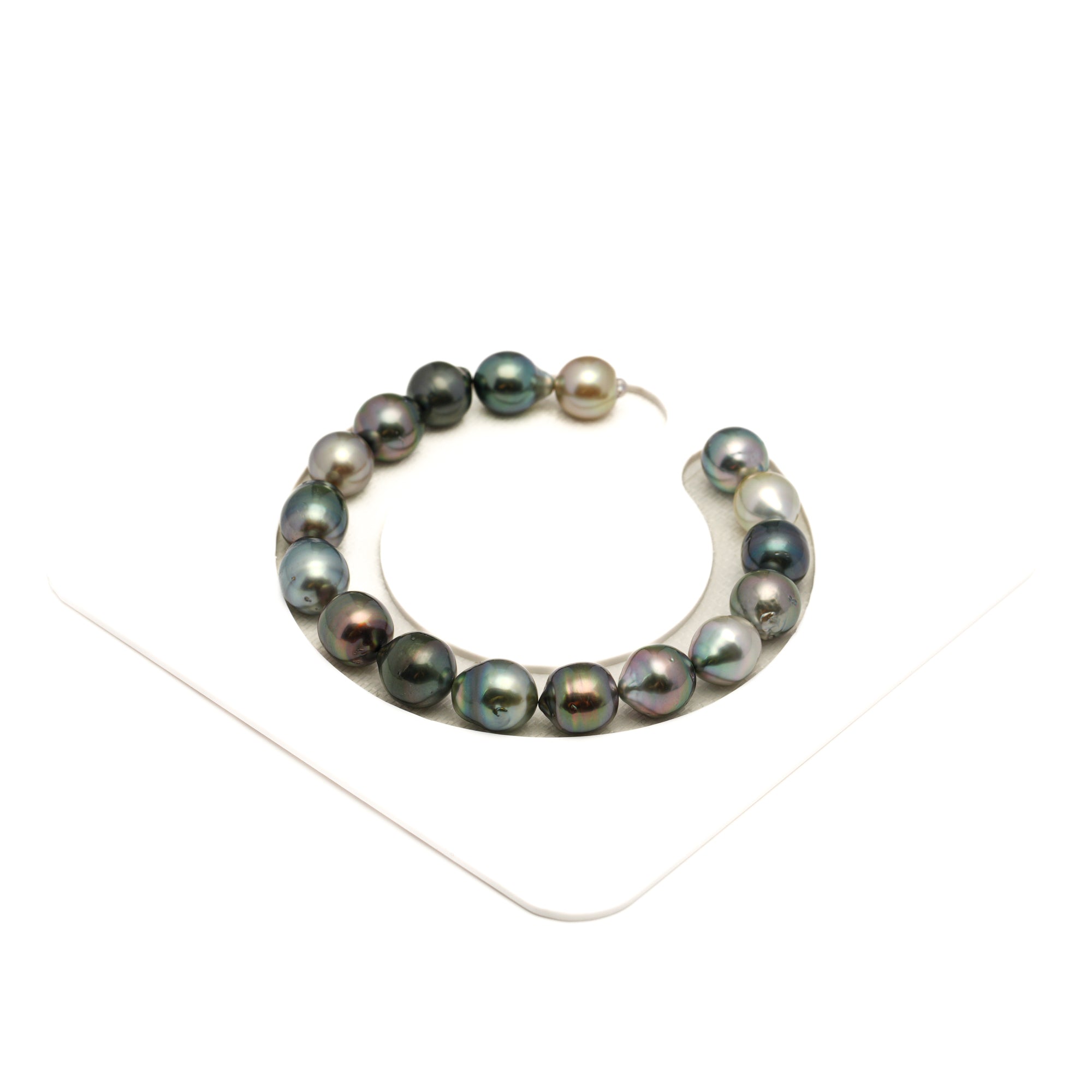 17pcs "Mid Luster" Multicolor 8-9mm - SB AAA/AA Quality Tahitian Pearl Bracelet BR2496 LP2