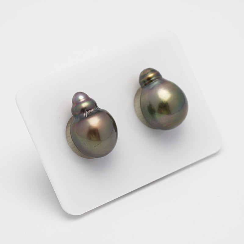 2pcs Brown 11.6-11.9mm - SB AAA Quality Tahitian Pearl Pair ER868