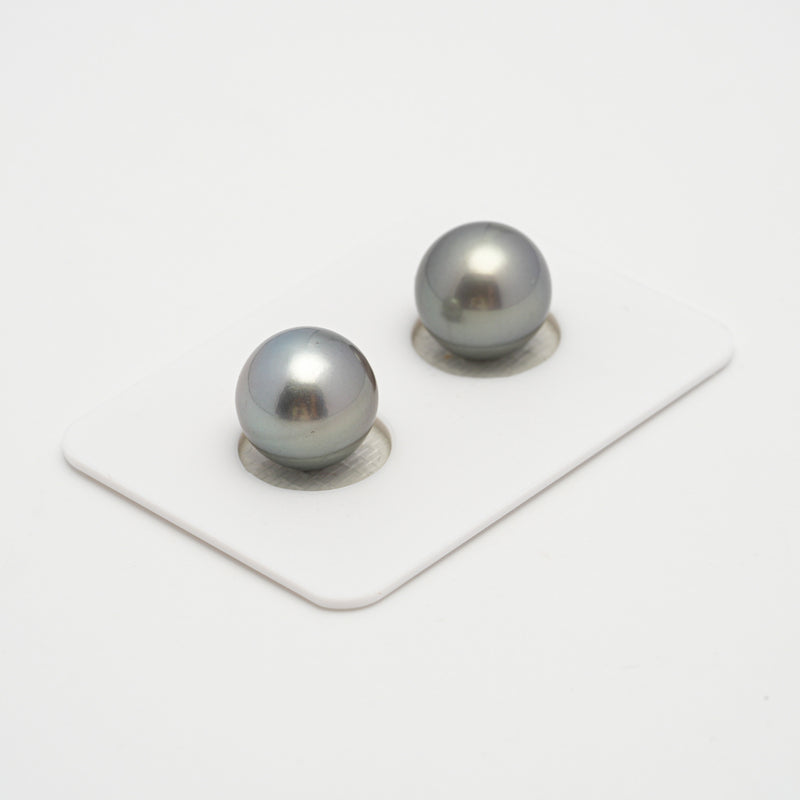 2pcs Gray 11.5mm - SR/NR AAA/AA Quality Tahitian Pearl Pair ER1527 THMIX2.6