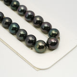 41pcs "High Luster" Dark Purple 8-11mm - SR/NR AAA Quality Tahitian Pearl Necklace NL1537 OR6