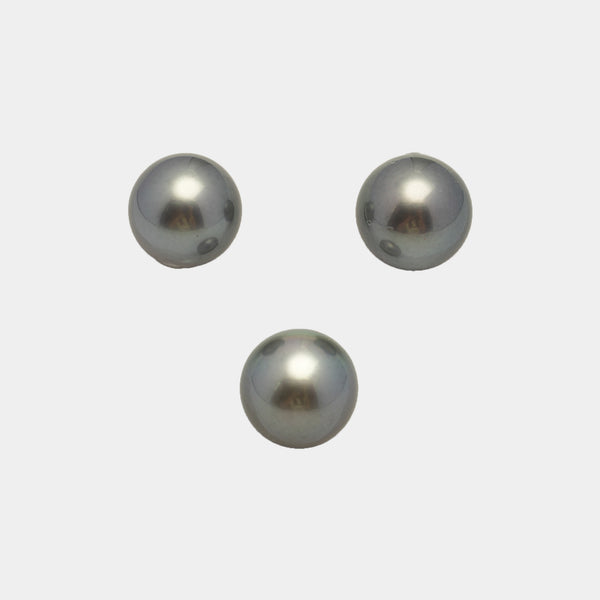 3pcs Green 12.5-12.8mm - SR AAA/AA Quality Tahitian Pearl Trio Set ER1559 A101