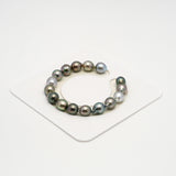 16pcs Green Mix 9-10mm - CL/SB AAA/AA Quality Tahitian Pearl Bracelet BR2209 HL3