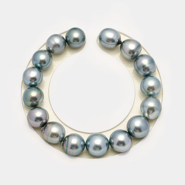 16pcs Light Blue 10-11mm - SB AAA/AA Quality Tahitian Pearl Bracelet BR2235 HL3