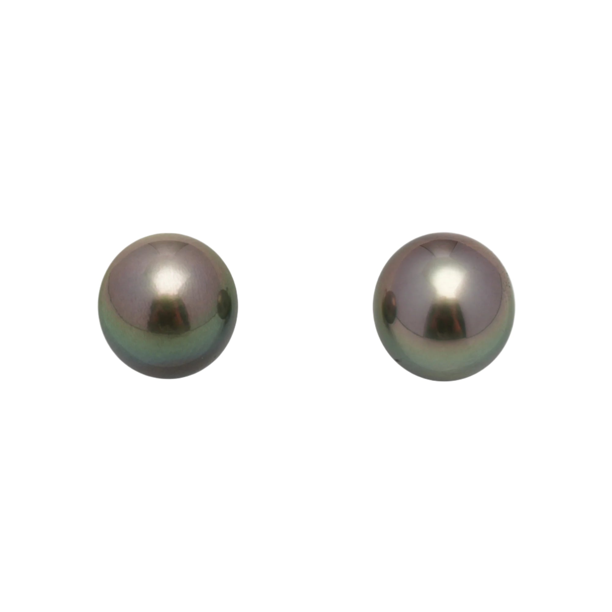 2pcs Green 10.6-10.8mm - OV AAA/AA Quality Tahitian Pearl Pair ER1600 OR11