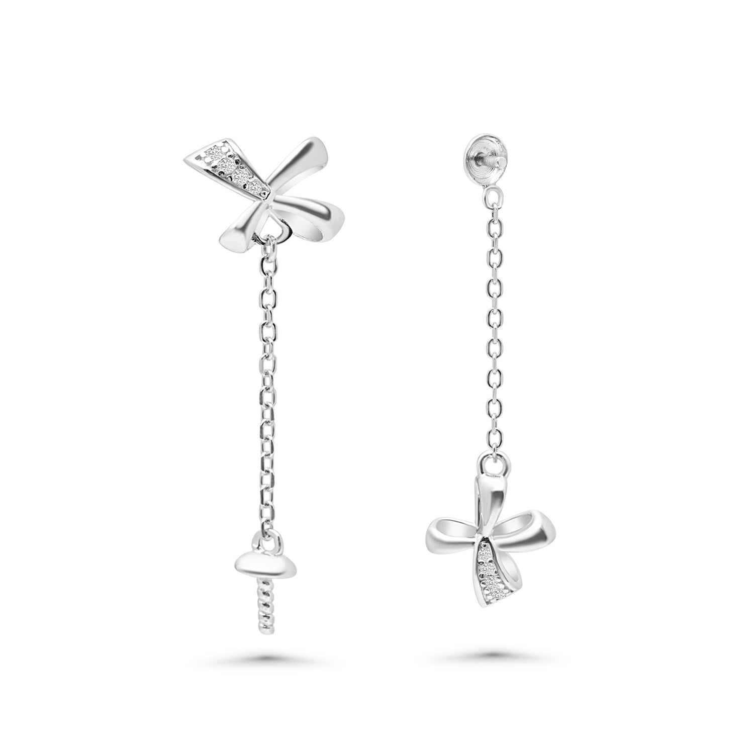 Dangle Earring Bails 925 Silver for Pearl SC424