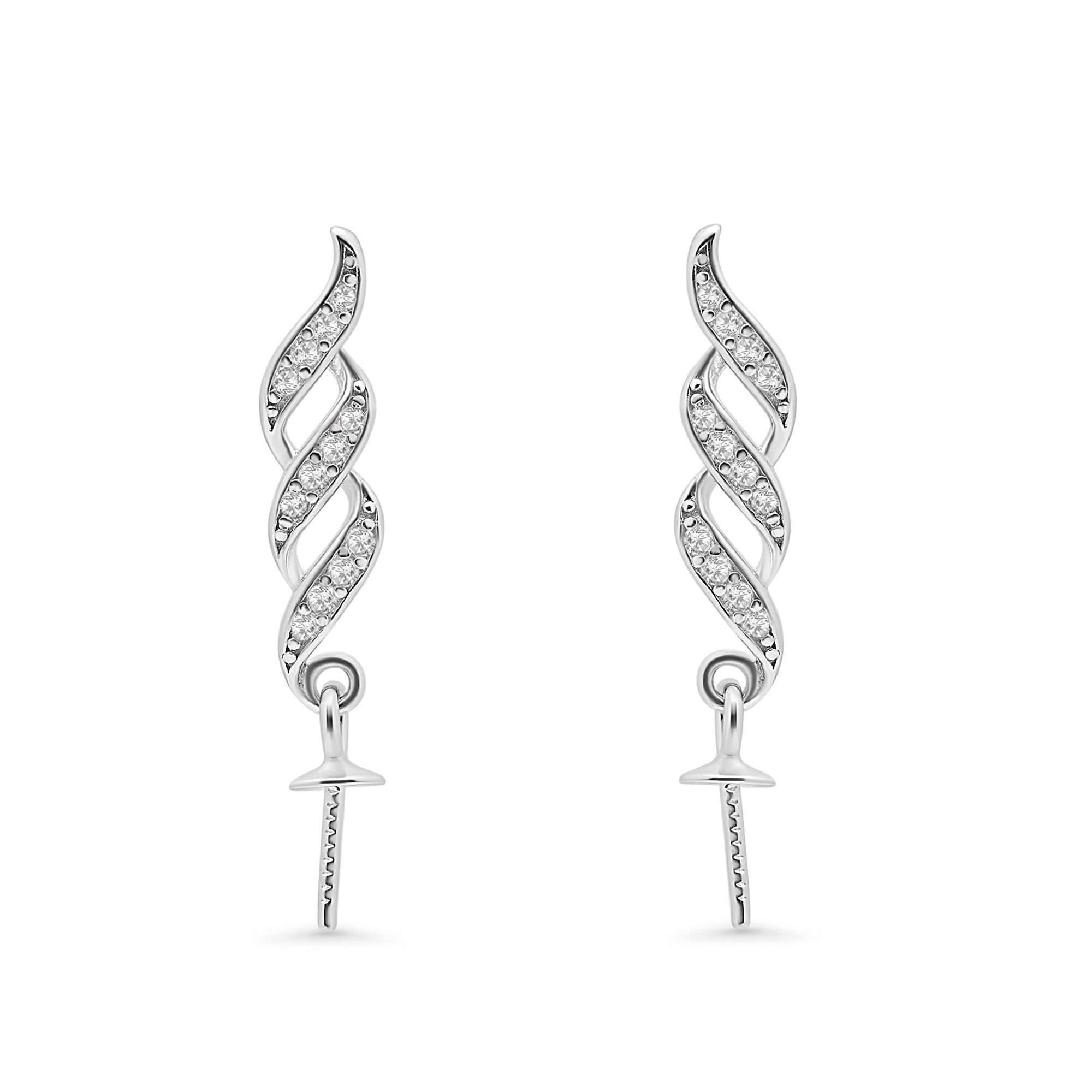 Studs Earring Bails 925 Silver for Pearl SC528