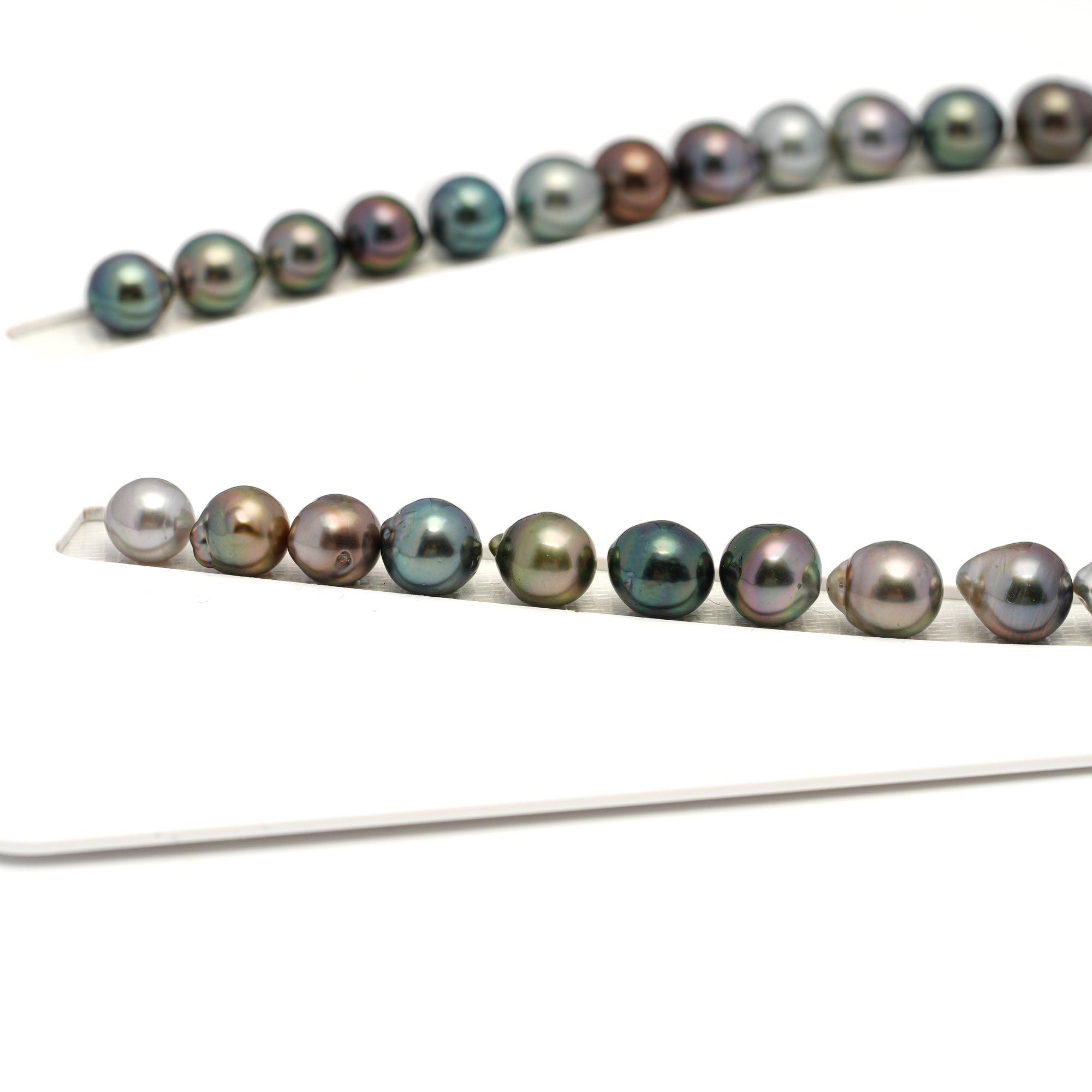 42pcs "High Luster" Multicolor 8-10mm - SB AAA/AA Quality Tahitian Pearl Necklace NL1671 HL4