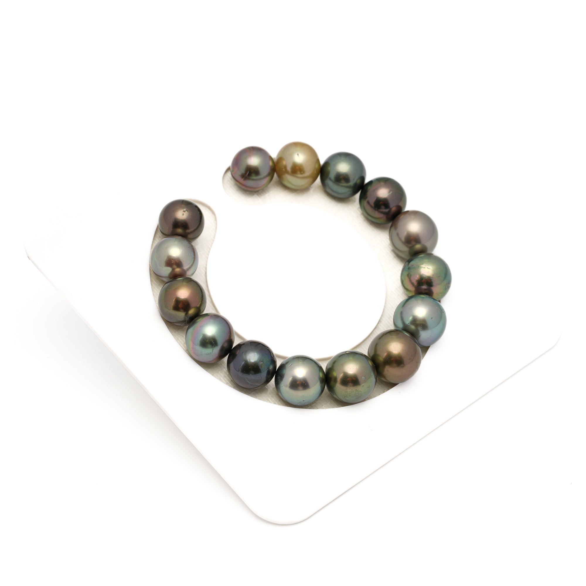 15pcs "High Luster" Multicolor 11-12mm - SR AA/AAA Quality Tahitian Pearl Bracelet BR2330 THMIX4
