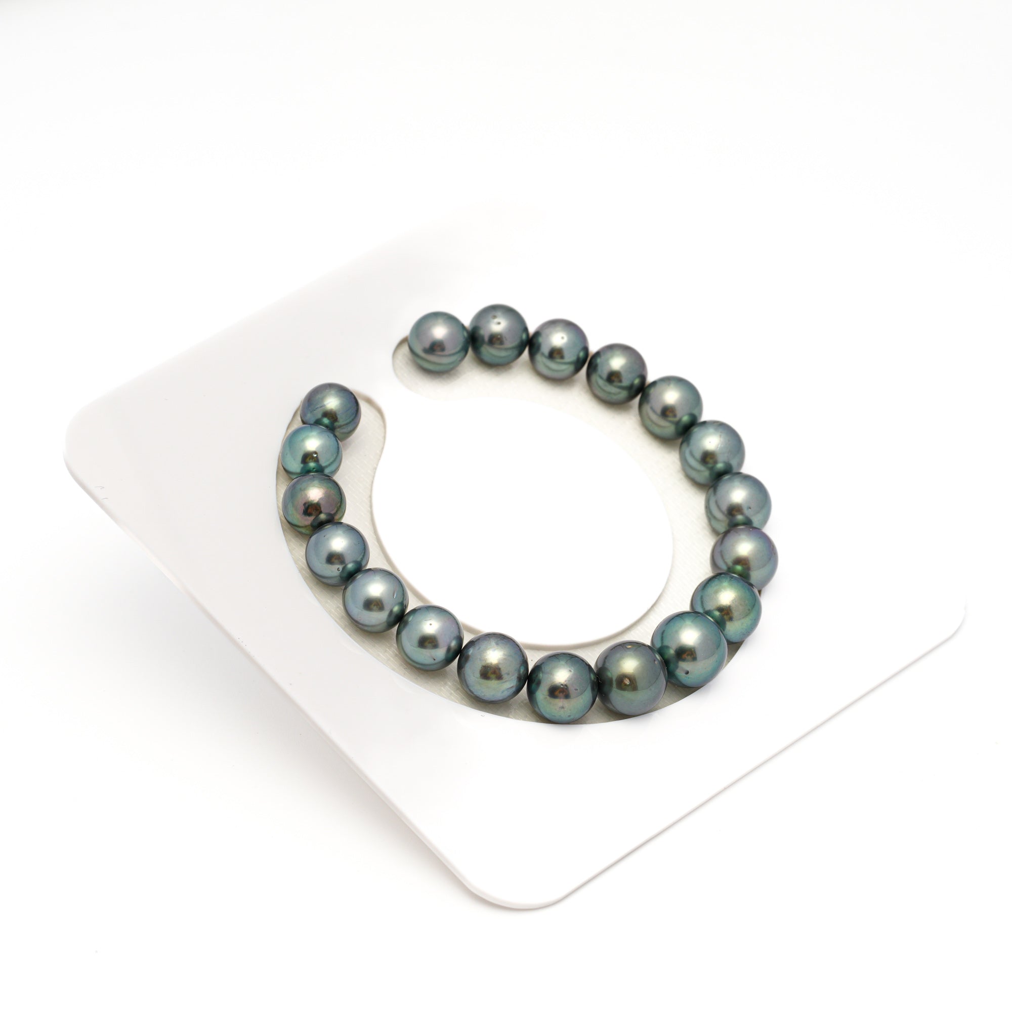 19pcs Blue Green 8-10mm - SR AAA/AA Quality Tahitian Pearl Bracelet BR2350 OR7