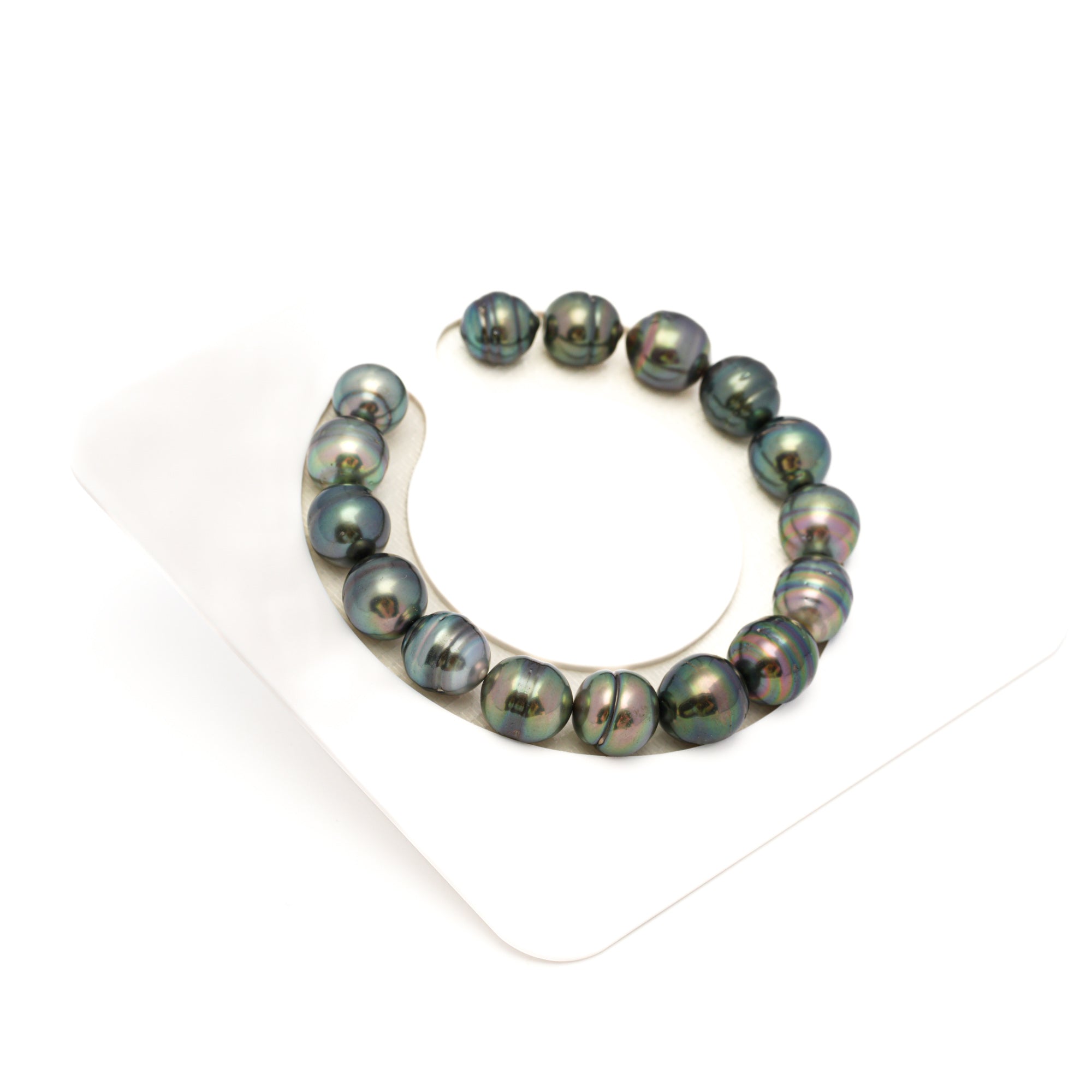 16pcs Green Mix 9-11mm - CL AAA/AA Quality Tahitian Pearl Bracelet BR2353 CMP9