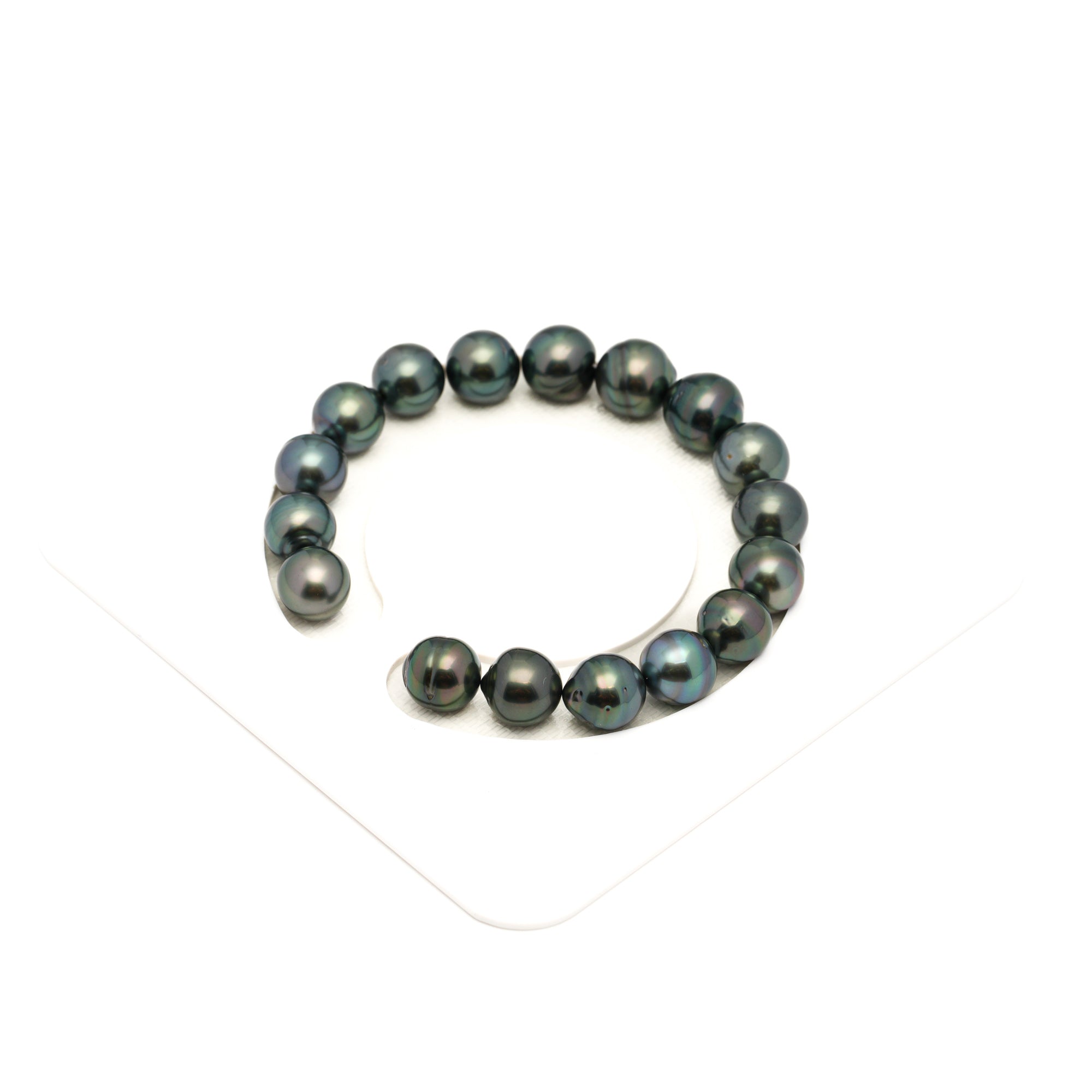 17pcs Dark Green 9-11mm - SB AAA/AA Quality Tahitian Pearl Bracelet BR2440 LP1
