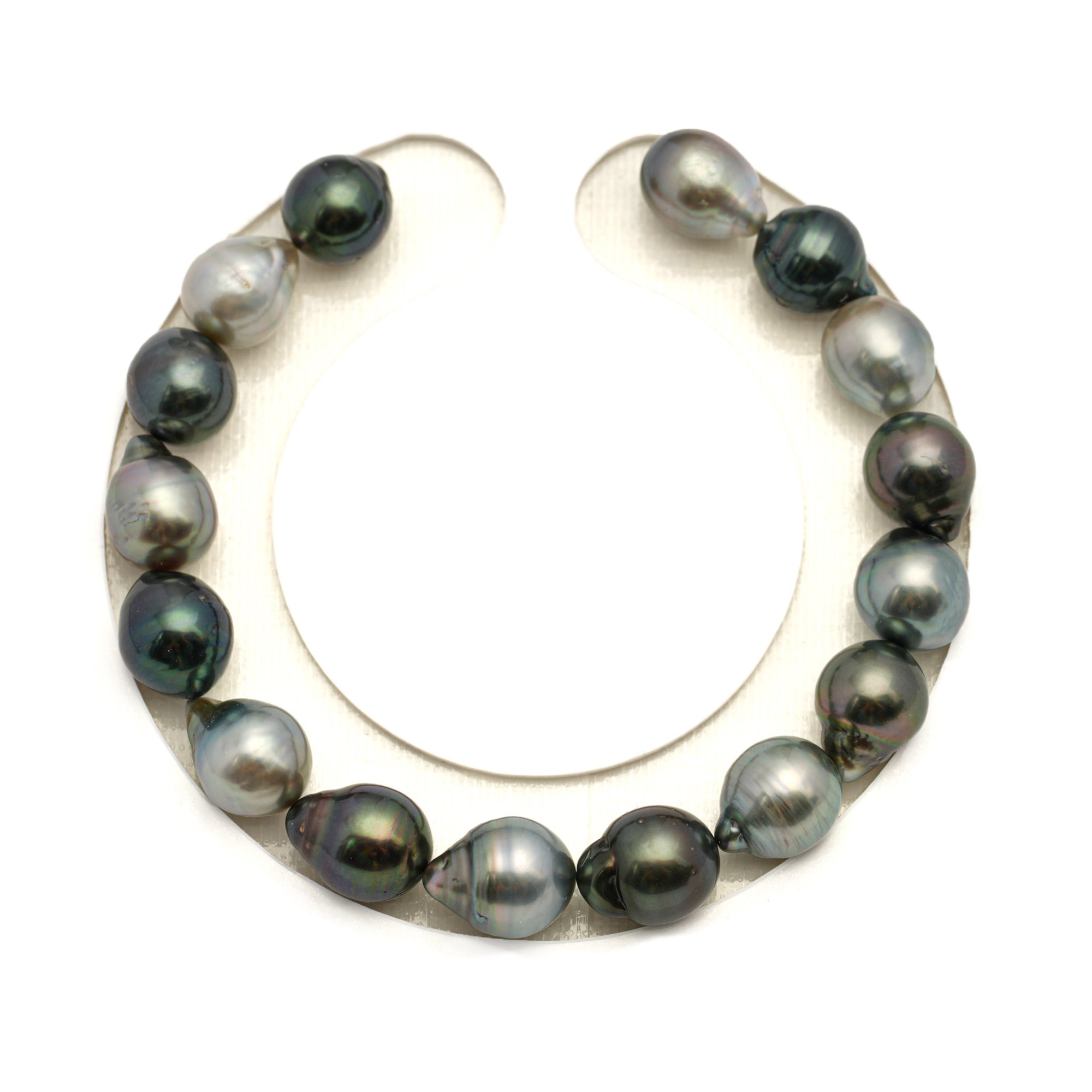 16pcs "Mid Luster" Light Green 8-9mm - SB/CL AA/AAA Quality Tahitian Pearl Bracelet BR2502 LP2