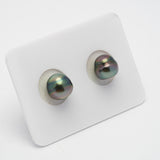 2pcs Green 8.5-8.7mm - CL AAA/AA Quality Tahitian Pearl Pair ER1395 OR7