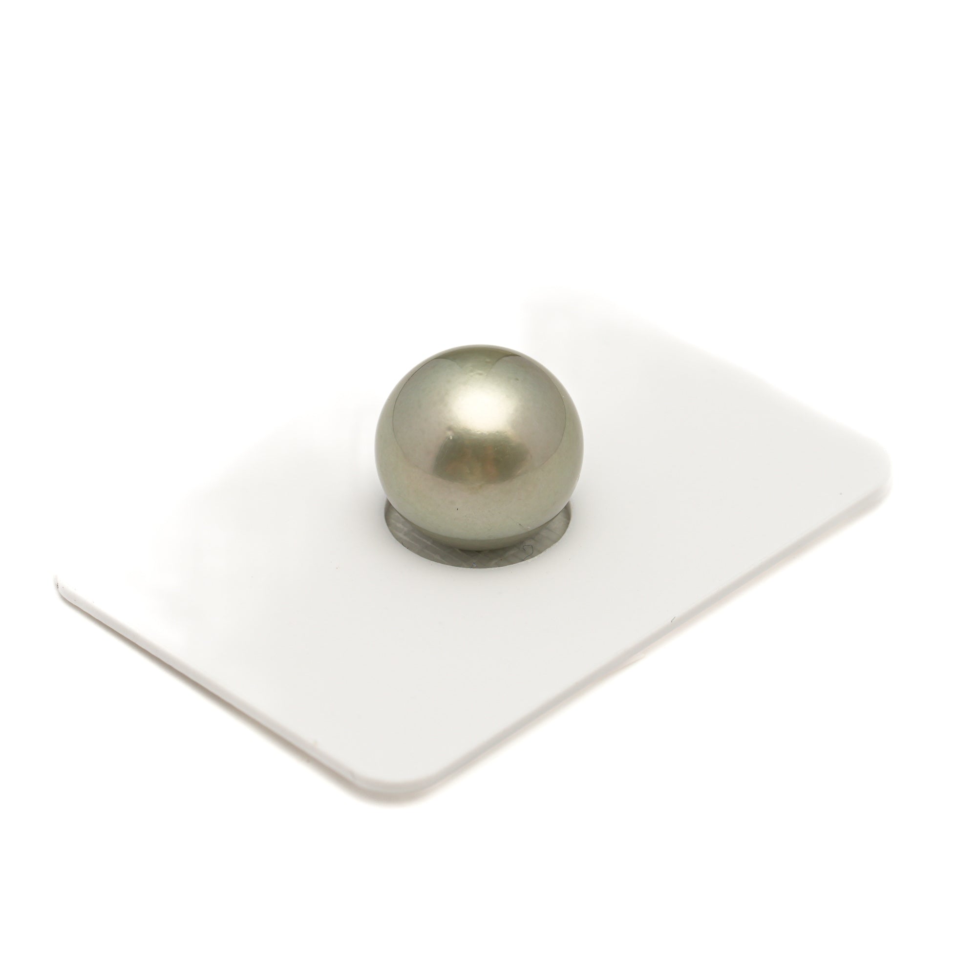 1pcs "High Luster" Light Green 13.5mm - SR/NR AAA/AA Quality Tahitian Pearl Single LP2503 CMP11