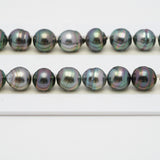 43pcs "High Luster" Green Mix 9mm - CL AAA/AA Quality Tahitian Pearl Necklace NL1415 OR7