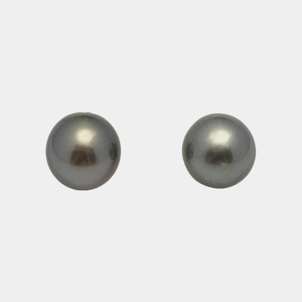 2pcs Green 11.4-11.5mm - SR/NR AAA/AA Quality Tahitian Pearl Pair ER1540 A101