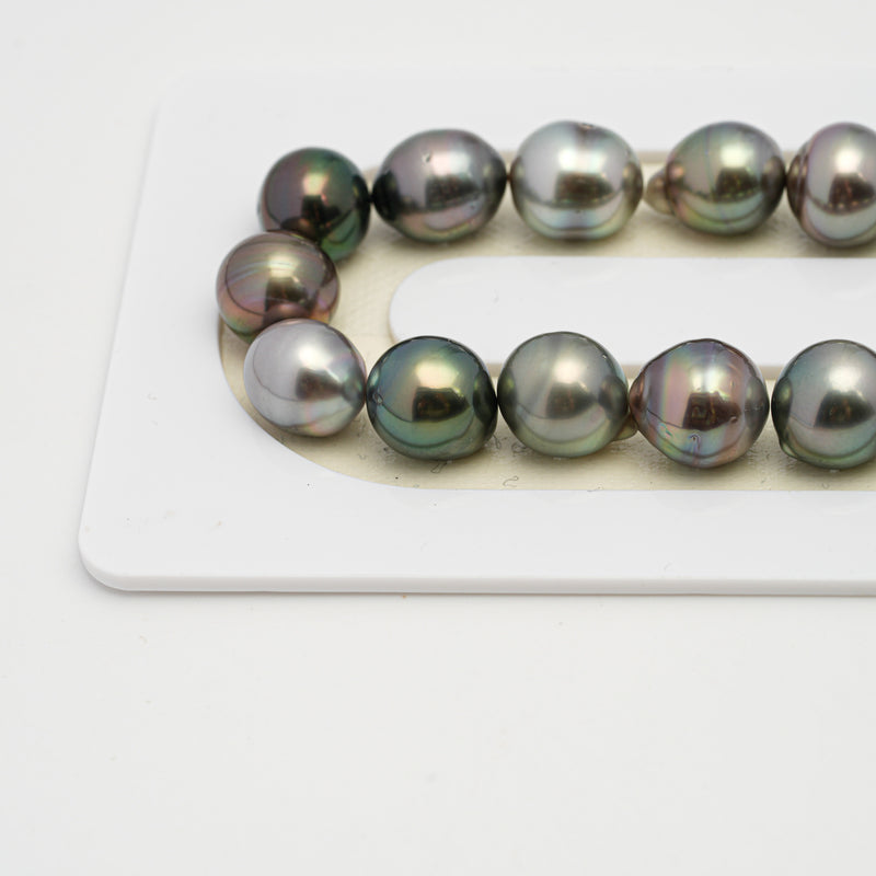 43pcs "High Luster" Multicolor 8-10mm - SB AAA/AA Quality Tahitian Pearl Necklace NL1546 THMIX2