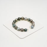 16pcs Green Mix 9-10mm - CL/SB AAA/AA Quality Tahitian Pearl Bracelet BR2209 HL3