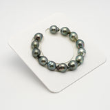 13pcs Blue Green 10-12mm - SB AAA/AA Quality Tahitian Pearl Bracelet BR2196 HL3