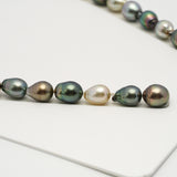 34pcs "High Luster" Multicolor 9-11mm - SB AAA/AA Quality Tahitian Pearl Necklace NL1563 HL3