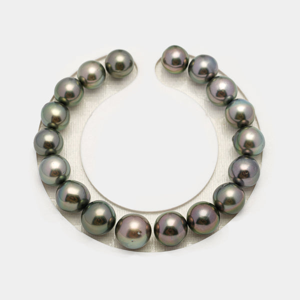 18pcs Green Mix 9-11mm - SR/NR AA/AAA Quality Tahitian Pearl Bracelet BR2213 OR10