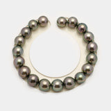 19pcs Olive Green 9-10mm - SR/NR AAA/AA Quality Tahitian Pearl Bracelet BR2224 OR10