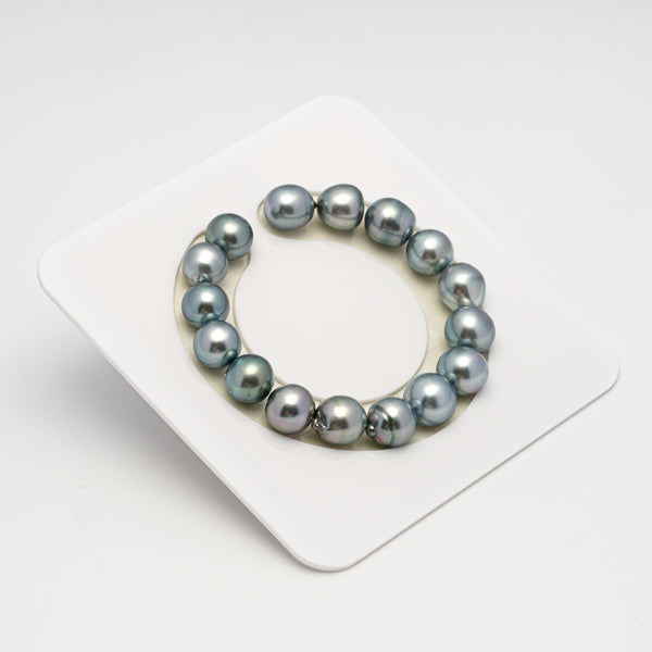 16pcs Light Blue 10-11mm - SB AAA/AA Quality Tahitian Pearl Bracelet BR2235 HL3