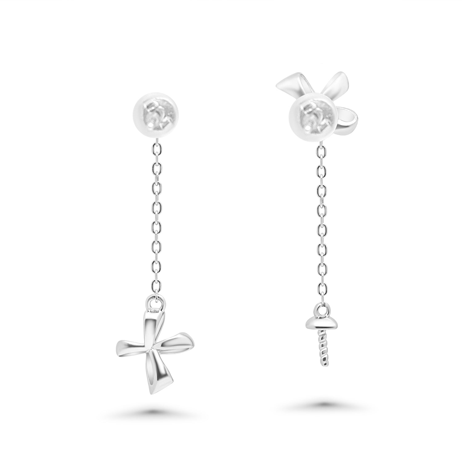 Dangle Earring Bails 925 Silver for Pearl SC424