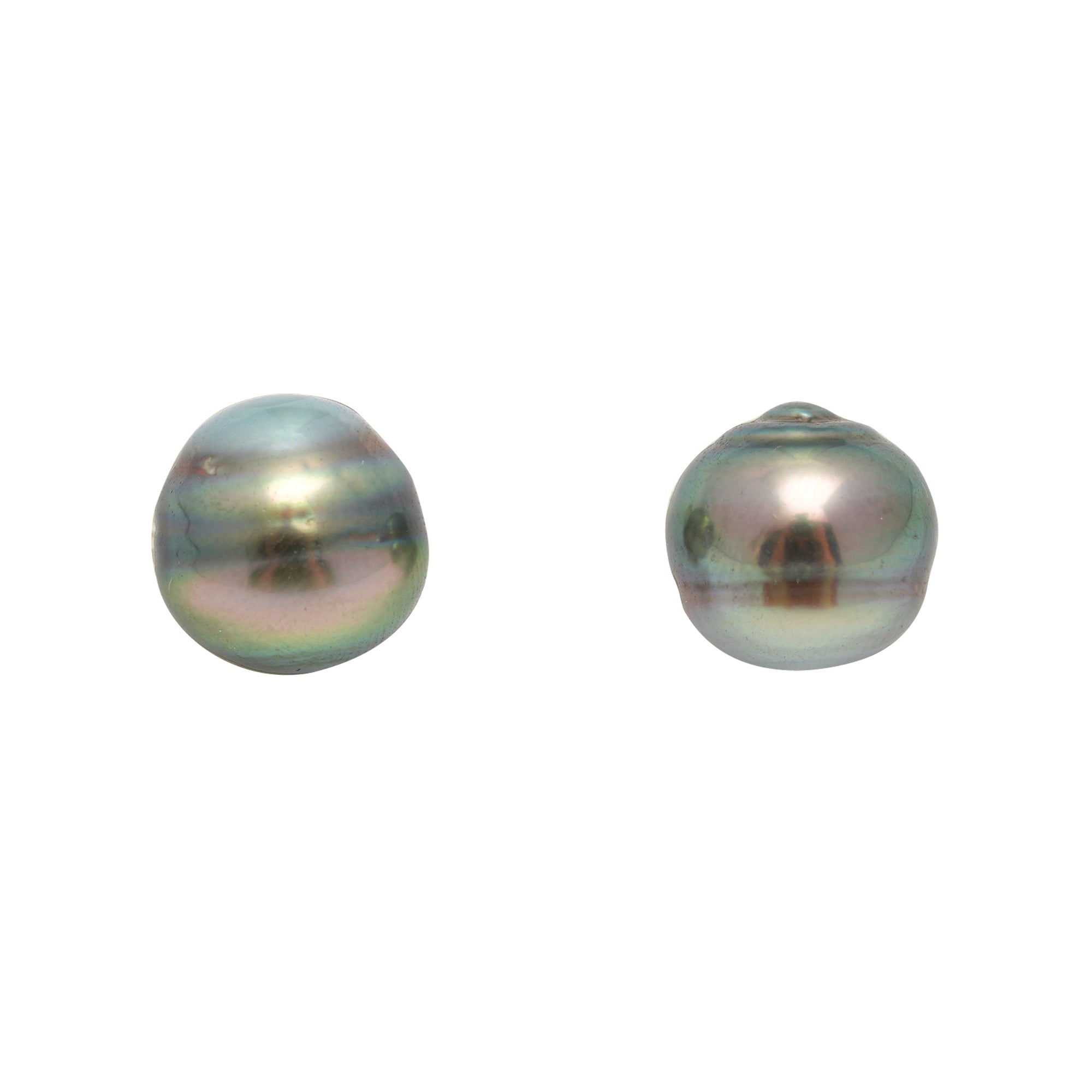 2pcs Light Green 10.8-11mm - CL AA Quality Tahitian Pearl Pair ER1804 CMP9