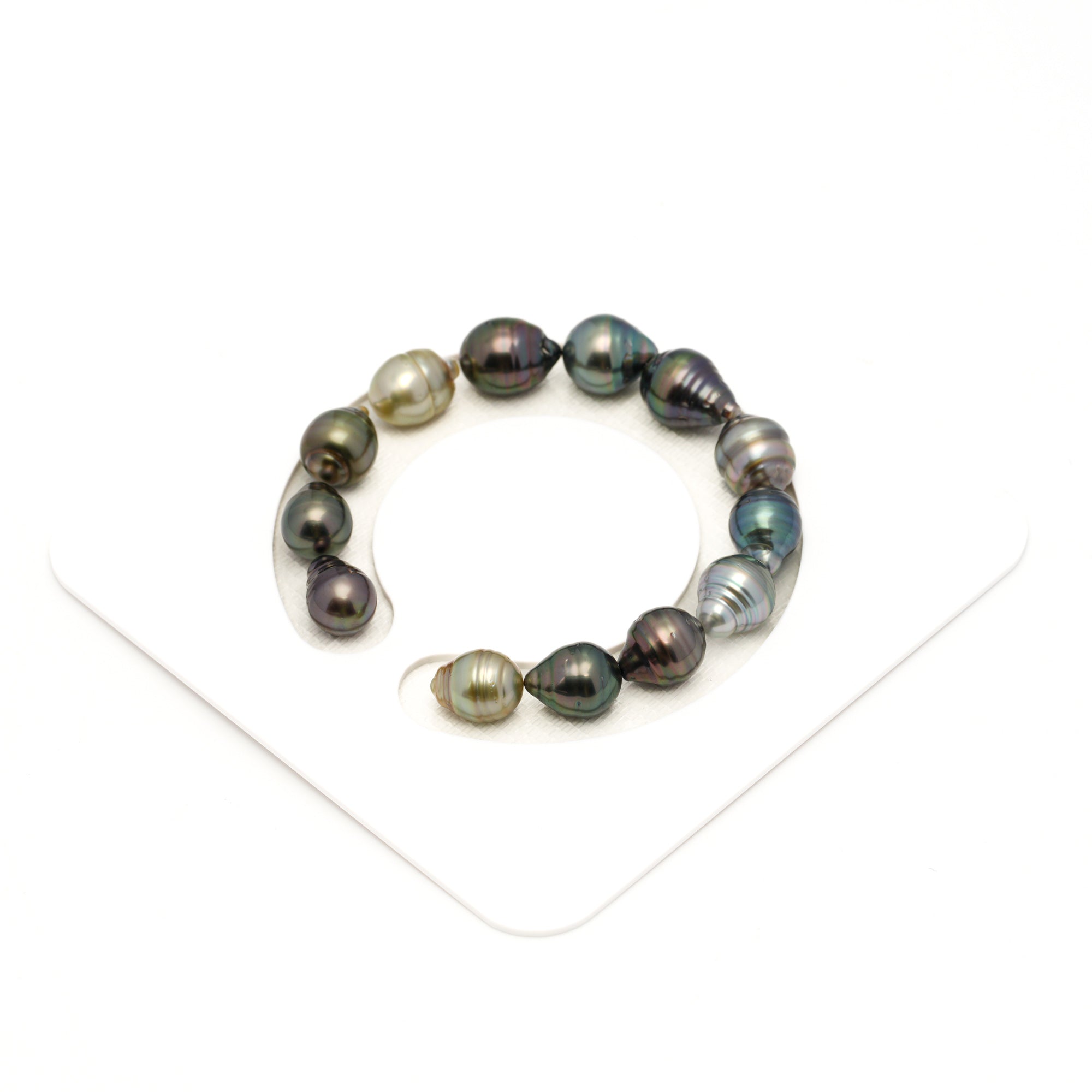 13pcs Multicolor 9-11mm - CL/SB AAA/AA Quality Tahitian Pearl Bracelet BR2431 LP1