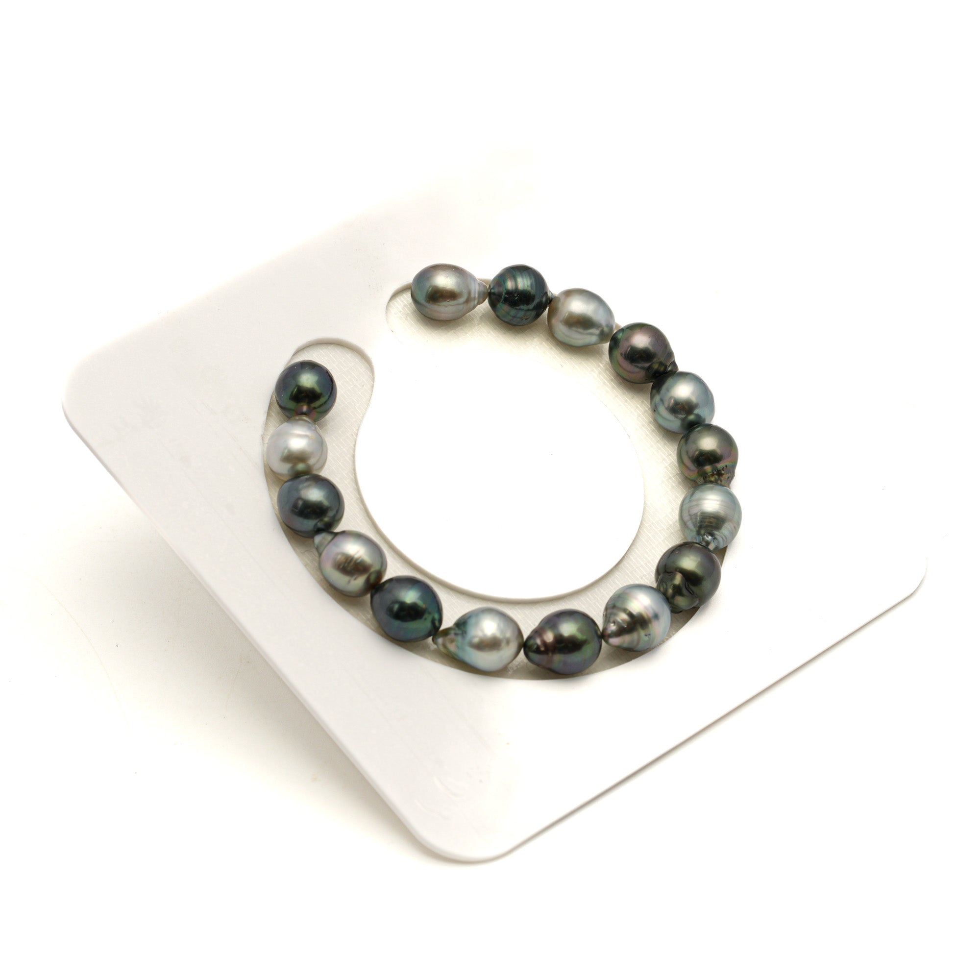 16pcs "Mid Luster" Light Green 8-9mm - SB/CL AA/AAA Quality Tahitian Pearl Bracelet BR2502 LP2