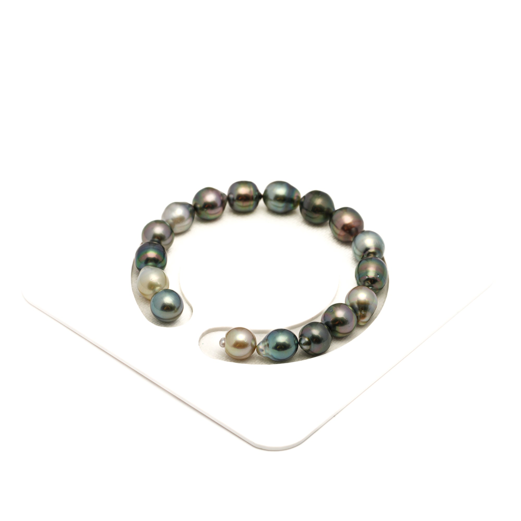 17pcs "Mid Luster" Multicolor 8-9mm - SB AAA/AA Quality Tahitian Pearl Bracelet BR2496 LP2