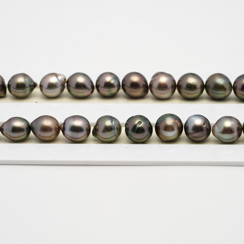 42pcs Brown 8-10mm - CL/SB AA/AAA Quality Tahitian Pearl Necklace NL1521 THMIX2