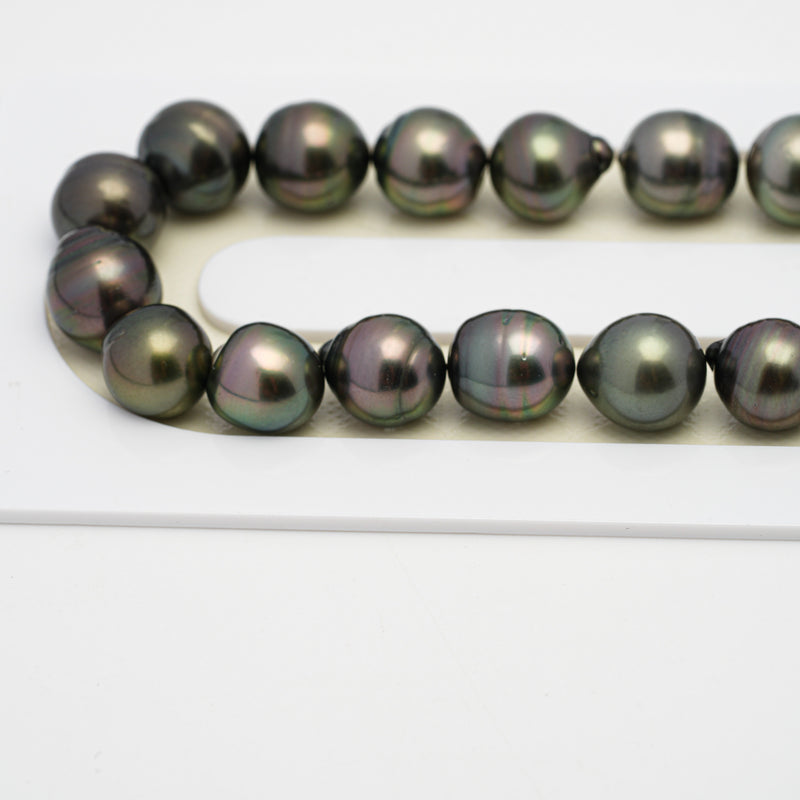 43pcs Green Mix 8-10mm - CL/SB AA/AAA Quality Tahitian Pearl Necklace NL1510 THMIX2.6