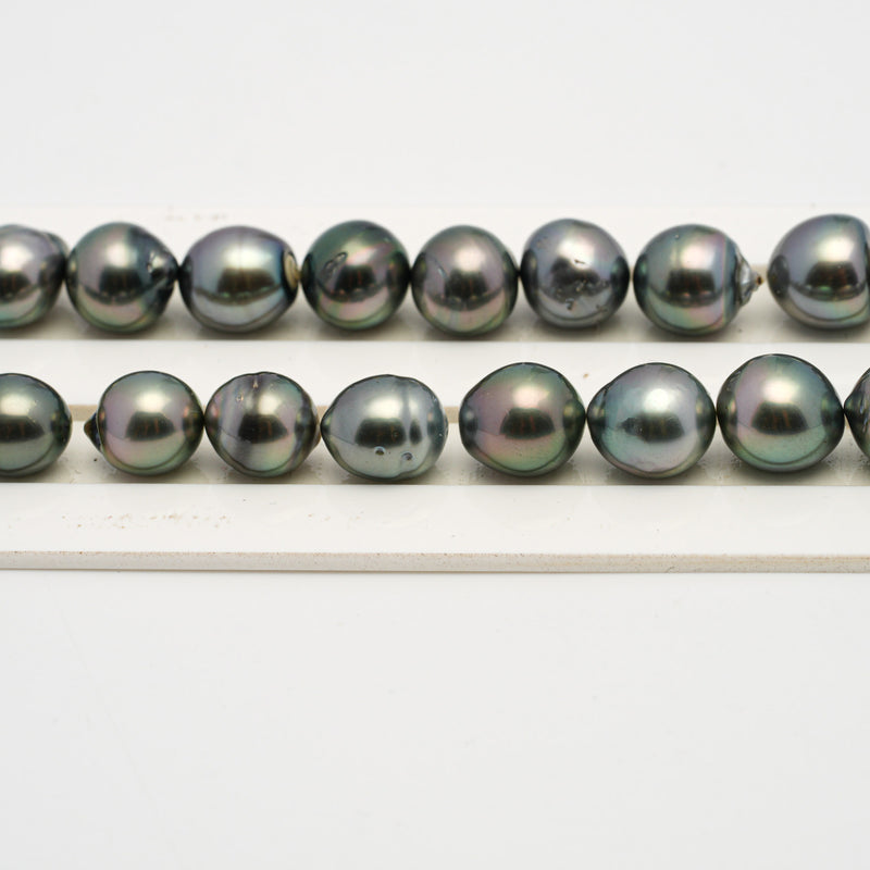 36pcs Light Green 9-11mm - CL/SB AAA/AA Quality Tahitian Pearl Necklace NL1518 THMIX2